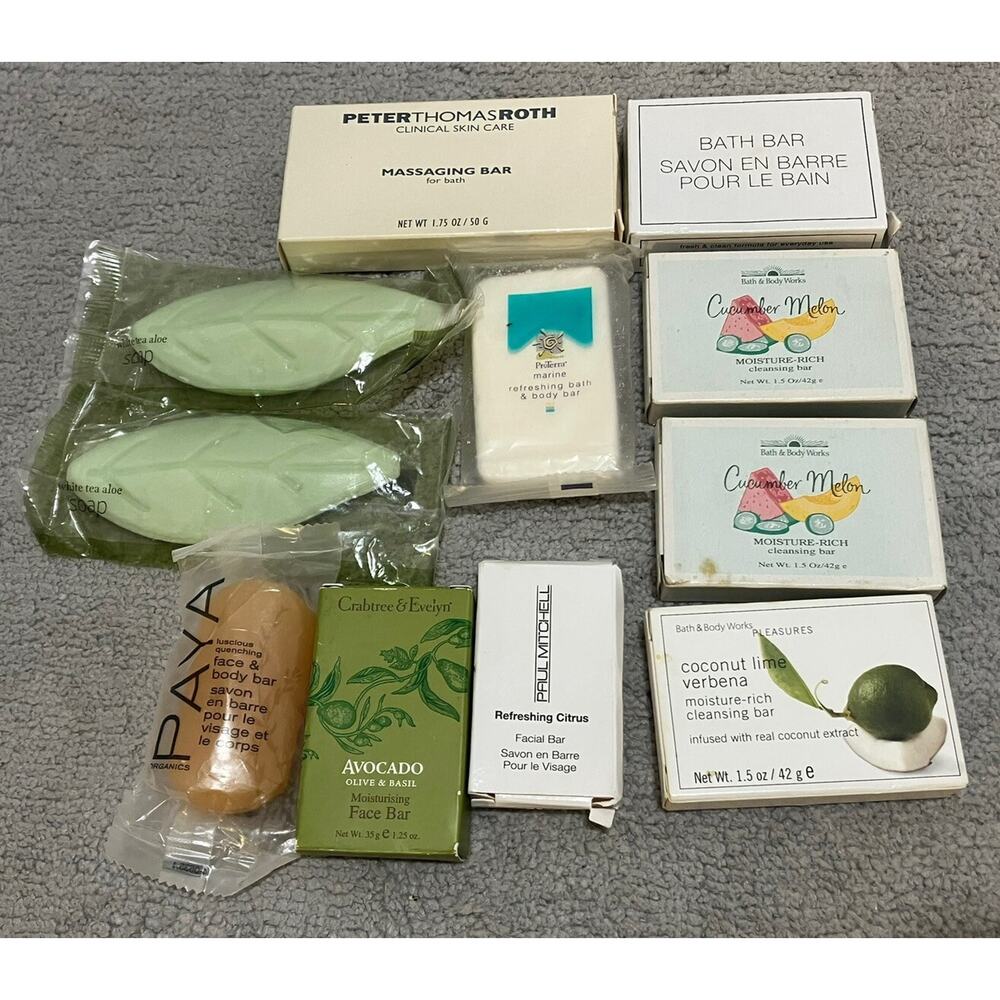 Individual Soaps Travel Bar Soap Toiletries Samples Mixed Lot of 11